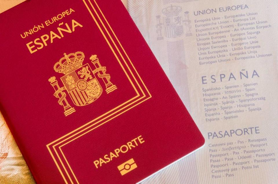 Detail of an spanish passport. Documentation for travelers