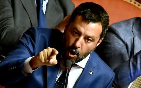 Italian Deputy Prime Minister and leader of the far-right League party Matteo Salvini - Credit: FILIPPO MONTEFORTE/&nbsp;AFP