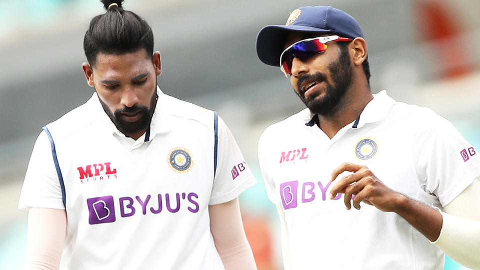 Indian players Mohammed Siraj and Jasprit Bumrah were reportedly targeted with racist insults by spectators at the SCG. (Photo by Mark Kolbe/Getty Images)