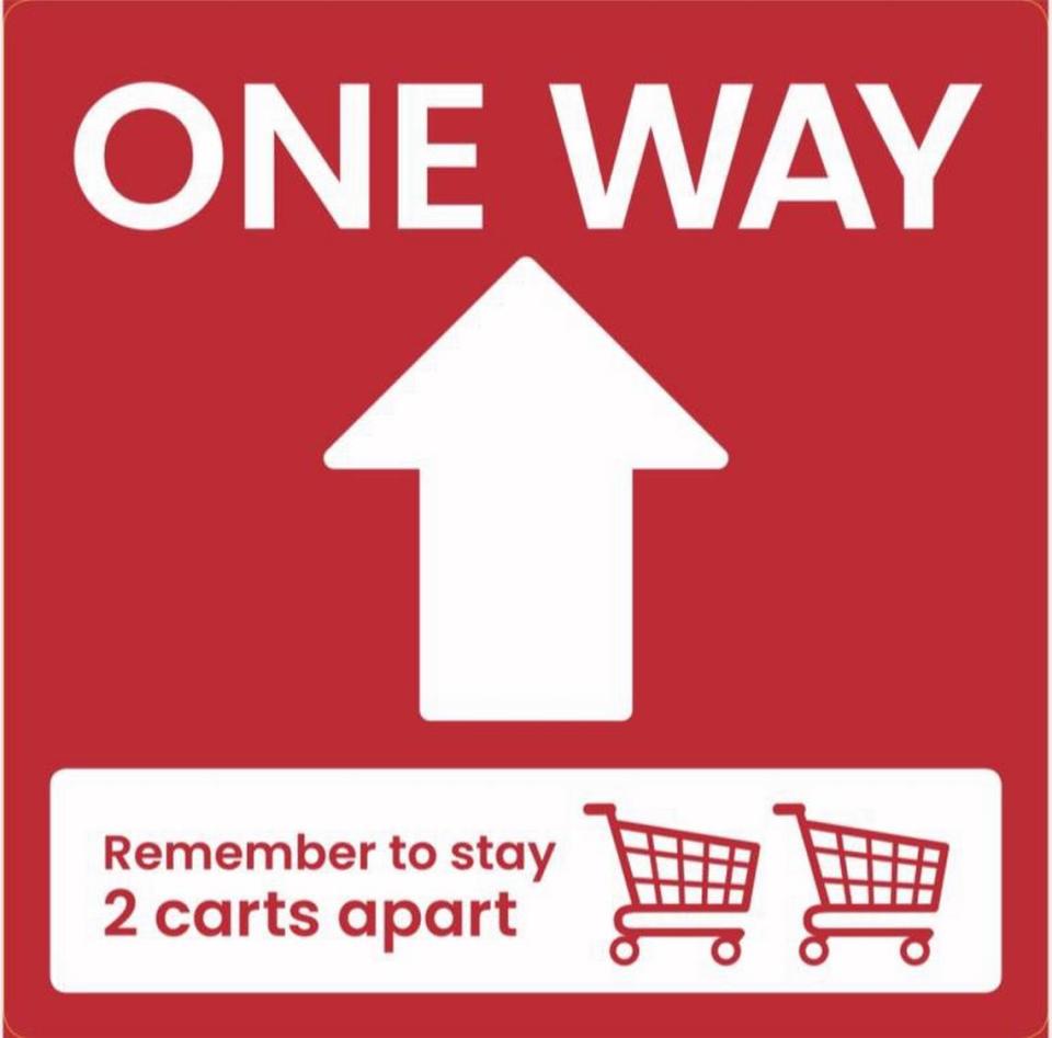 Safeway is installing one-way decals in its aisles to discourage congestion and stem the spread of the coronavirus.