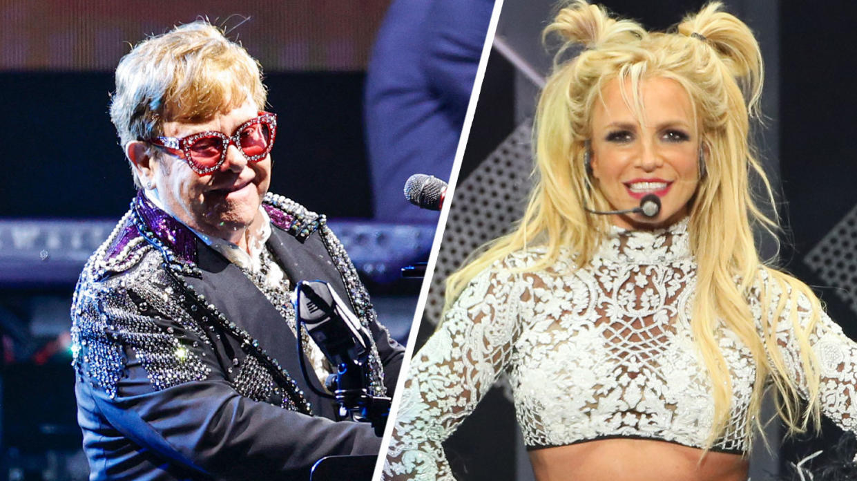 Sir Elton John and Britney Spears have collaborated on music together. (Getty Images)