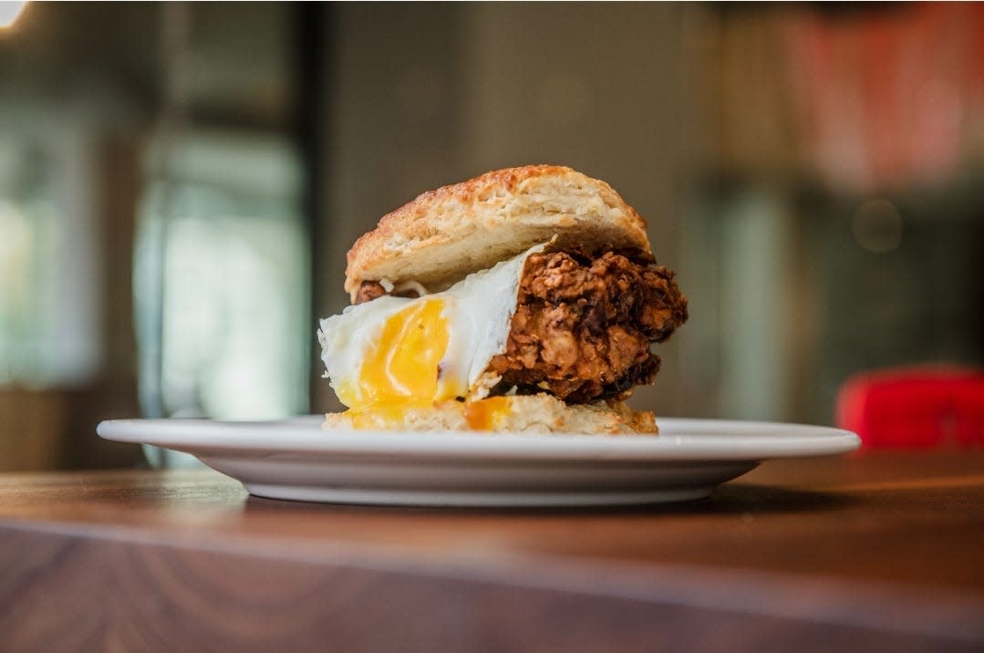 The Fried Egg Chicken Biscuit at Loaf in Memphis.