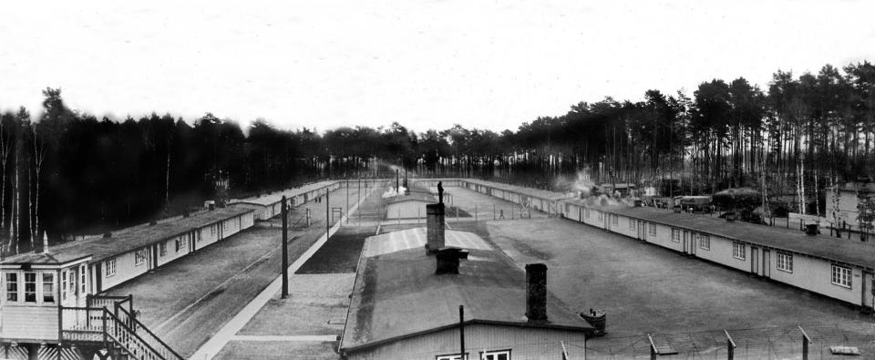 This undated photo from 1941/1942 shows the Nazi concentration camp Stutthof in Sztutowo, Poland. A 97-year-old woman charged with being an accessory to murder for her role as secretary to the SS commander of the Stutthof concentration camp during World War II. (Stutthof Museum Archive via AP)