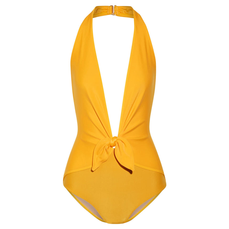 PLUNGING YELLOW ONE-PIECE