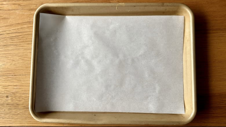 sheet pan with parchment paper