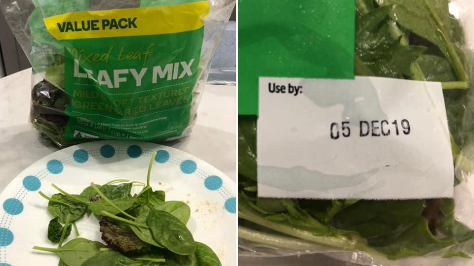 A man made a disturbing discovery in his bag of Woolworths 'Leafy Mix'. Source: Facebook.