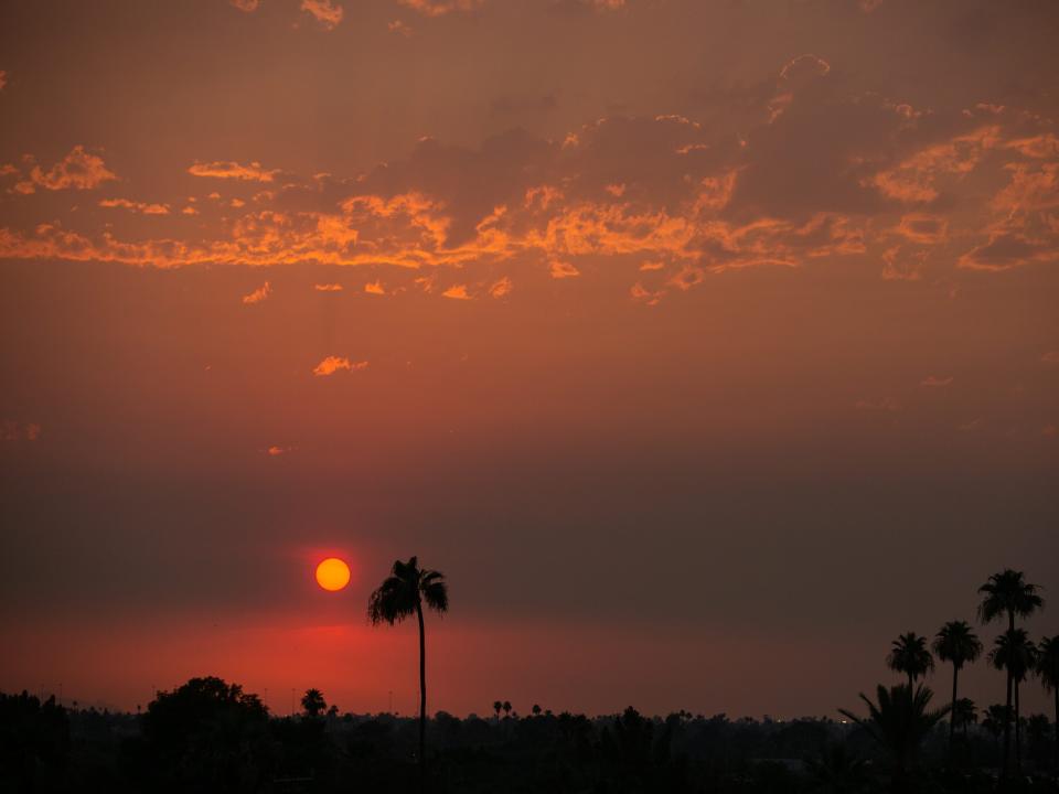 a red sunset in phoenix