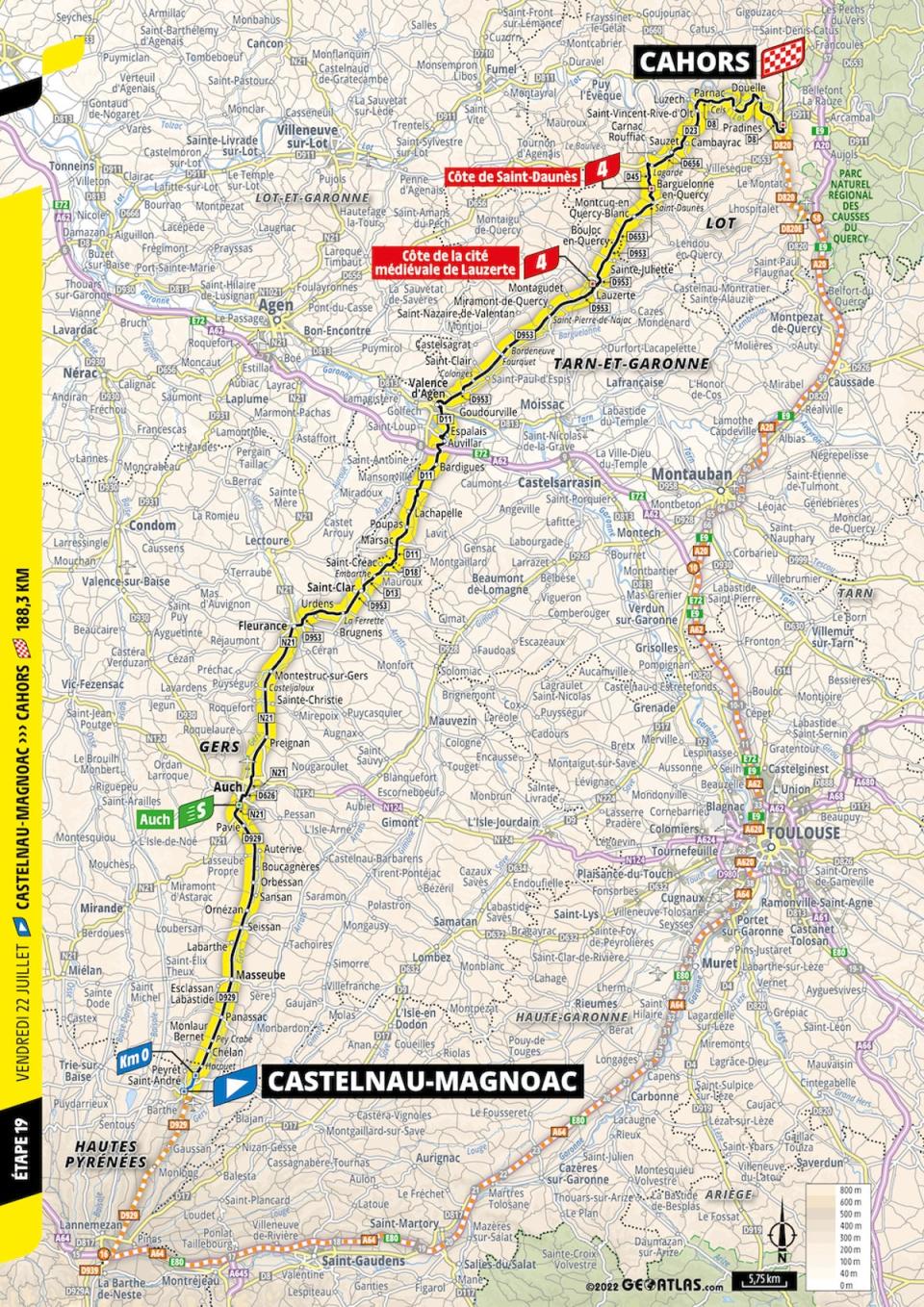 Tour de France 2022 stage 19 preview Route map and profile from