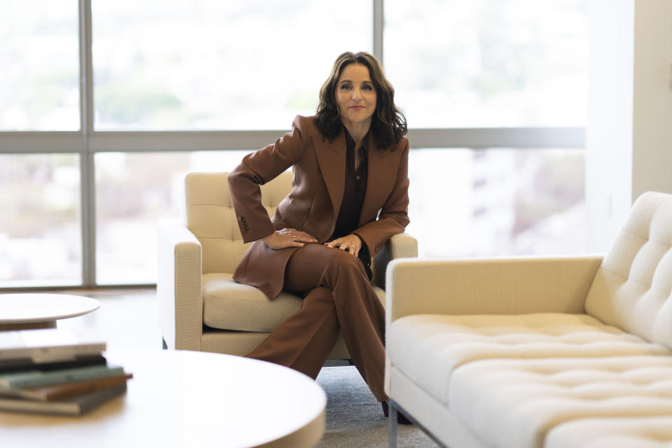 Julia Louis-Dreyfus poses for a portrait to promote the film "You Hurt My Feelings" on Thursday, May 11, 2023, at the Pacific Design Center in West Hollywood, Calif. (AP Photo/Jae C. Hong)