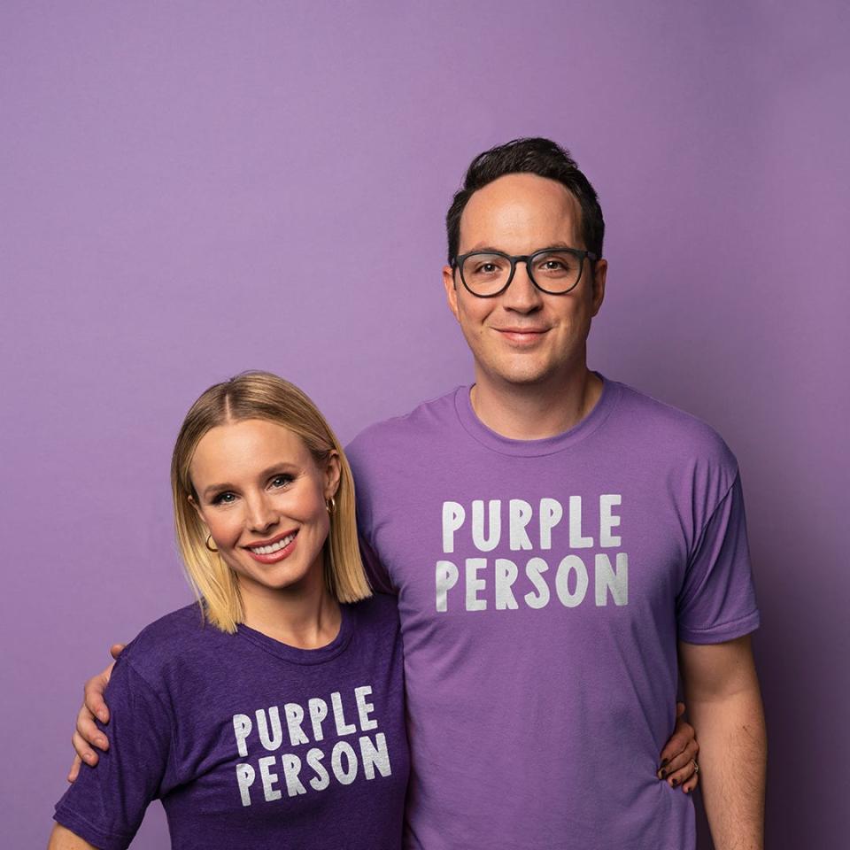 Kristen Bell and Benjamin Hart dedicate their book to all the purple people. Who are purple people? "Purple people love to ask questions. They are kind and hardworking, and they laugh a lot," according to the publisher.
