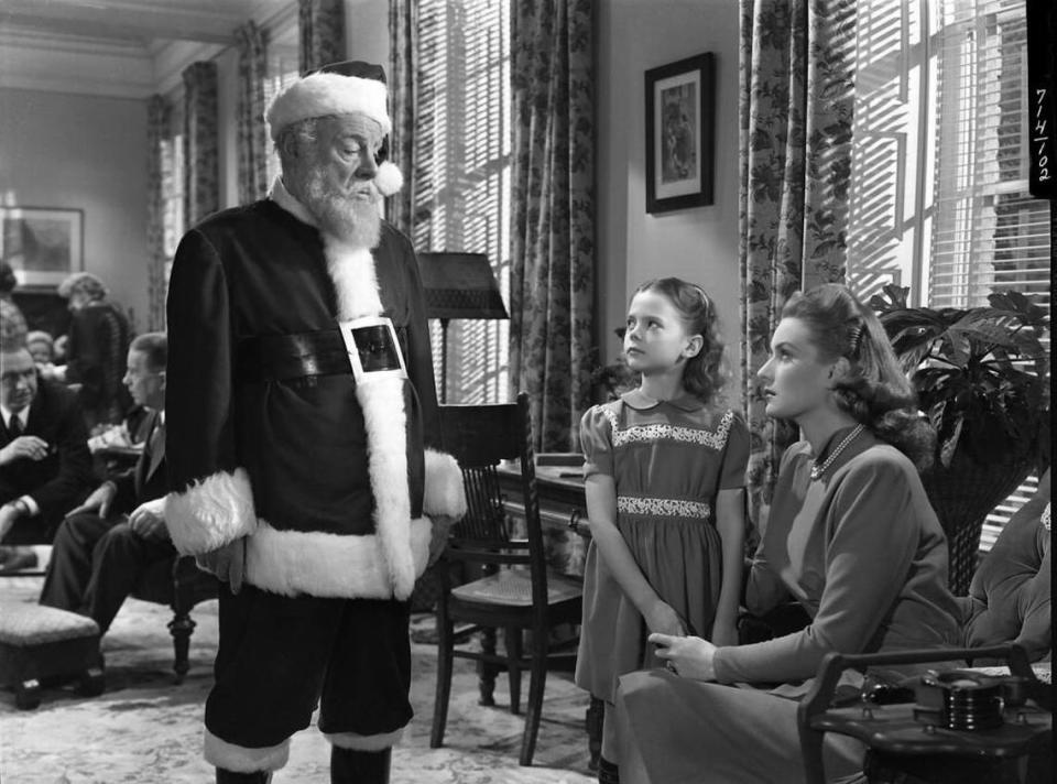 Edmund Gwenn, Natalie Wood and Maureen O’Hara in “Miracle On 34th Street” from 1947.
