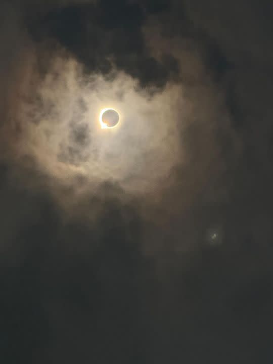 Eclipse seen from College Station, Texas (Courtesy: Roger Easley of Kingman)