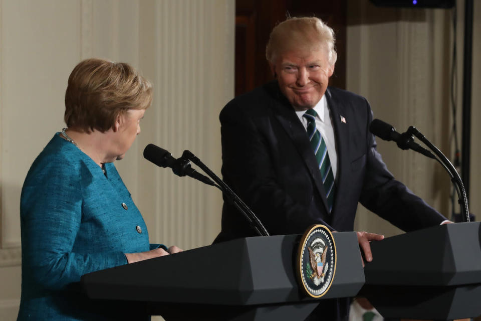 Donald Trump and Angela Merkel