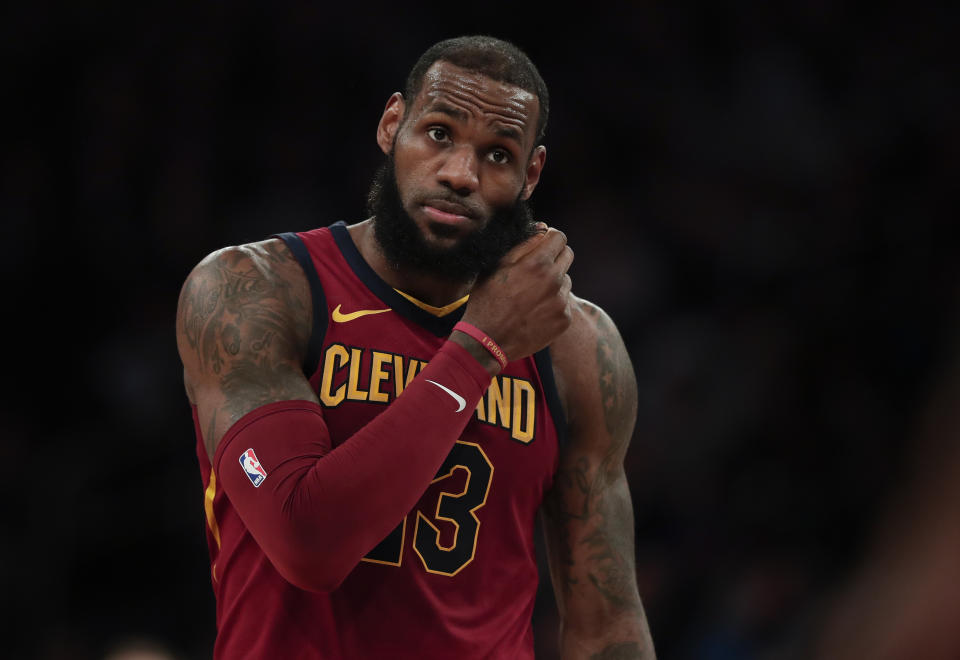 LeBron James is reportedly pursuing and faced with legal action over perceived intellectual rights about barbershop-set entertainment. (AP)