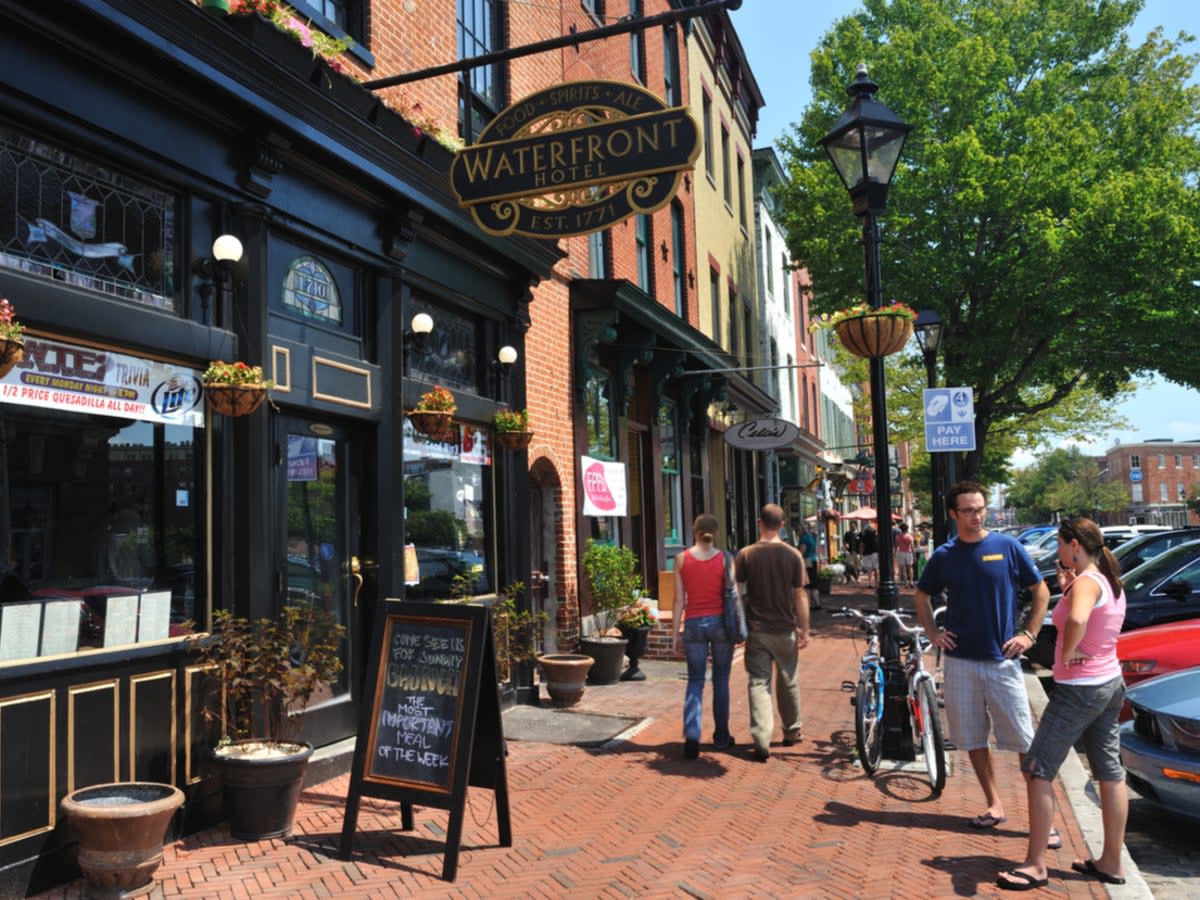 Fells Point in Baltimore is known for its harbourfront location and maritime history (Getty Images)