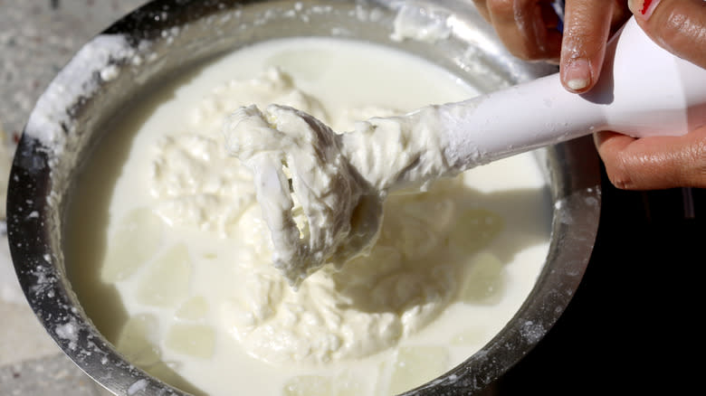 Making butter with a hand blender