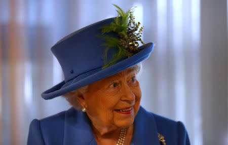 Britain's Queen Elizabeth visits Watergate House to mark the centenary of the GCHQ (Government Communications Head Quarters) in London, Britain, February 14, 2019. REUTERS/Hannah McKay/Pool