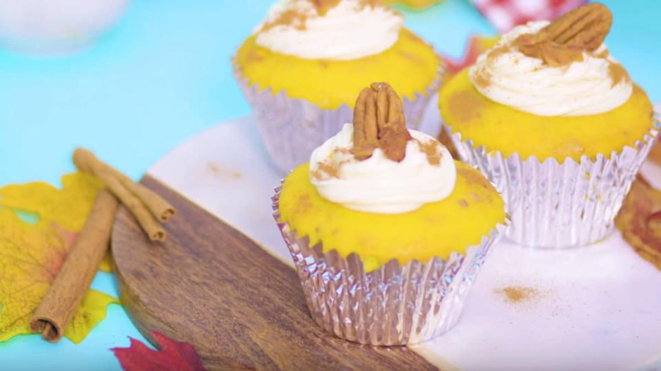 <p>Parade</p><p>If you are a fan of maple syrup, you will love these cupcakes.</p><p><strong>Get the recipe: </strong><a href="https://parade.com/846959/communitytable/maple-bacon-cupcakes/" rel="nofollow noopener" target="_blank" data-ylk="slk:Maple Bacon Pecan Cupcakes;elm:context_link;itc:0;sec:content-canvas" class="link "><strong>Maple Bacon Pecan Cupcakes</strong></a></p>