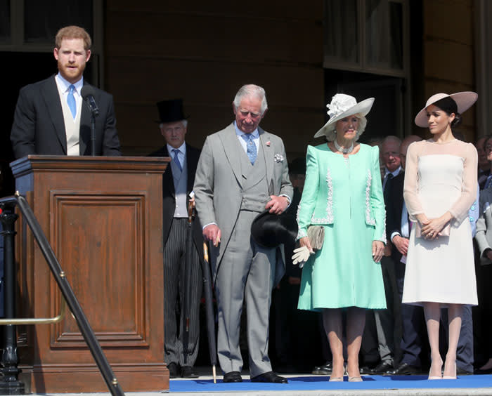 El príncipe Harry, el príncipe Carlos, la duquesa de Cornualles y Meghan Markle
