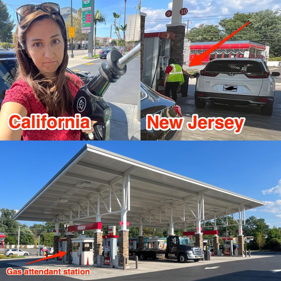 pumping gas in NJ vs California