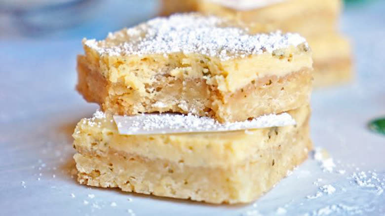 Mojito cookie bars on table