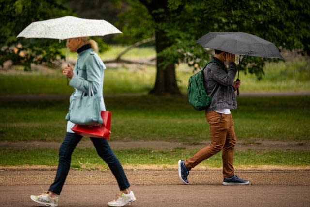 People with umbrellas