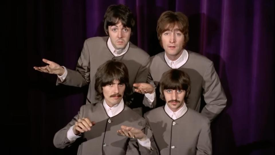  Paul McCartney, John Lennon, Ringo Starr and George Harrison in Hello, Goodbye music video. 