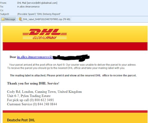 A fake click and collect email  - Credit: My Online Security