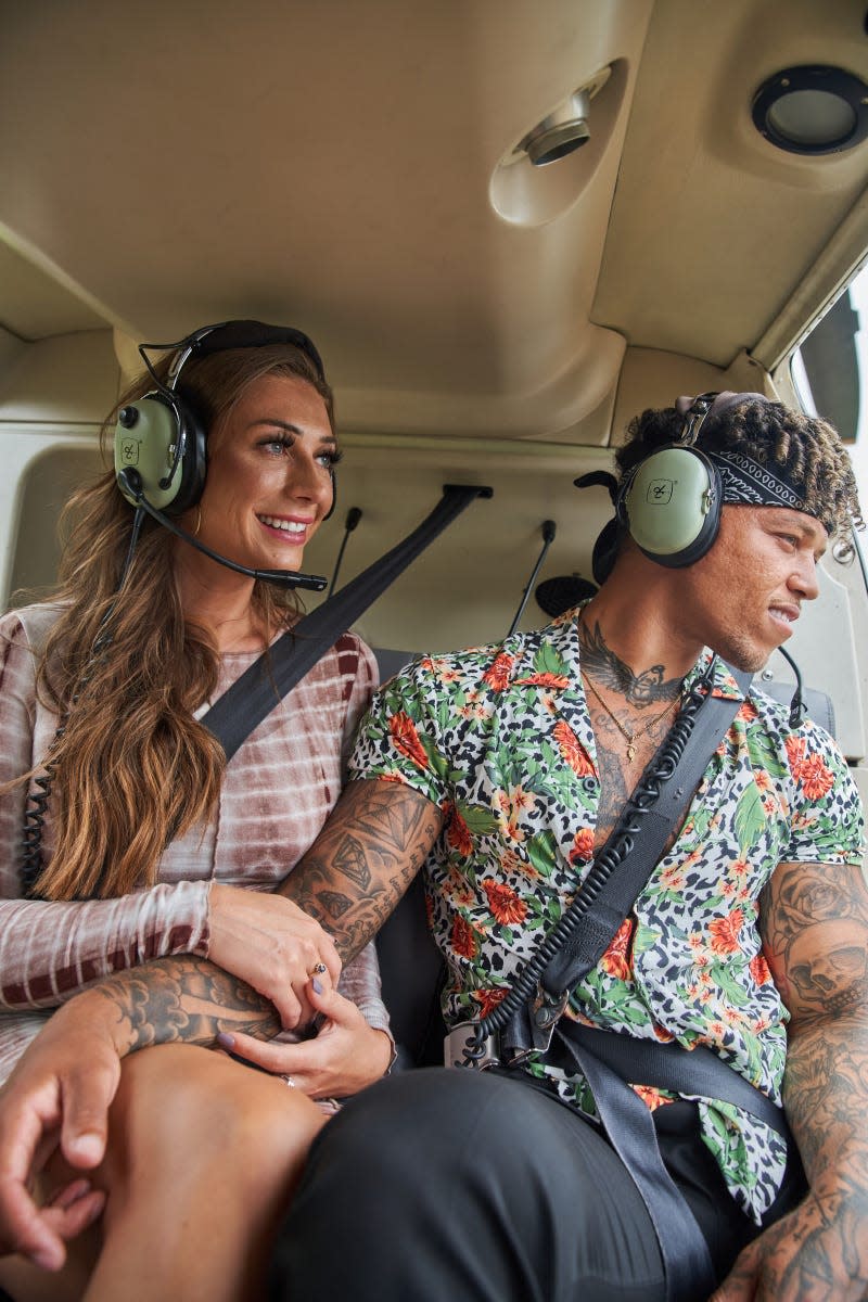 Olivia Kaiser (left) and Korey Gandy go on their final date on Season 3, Episode 28, of "Love Island"