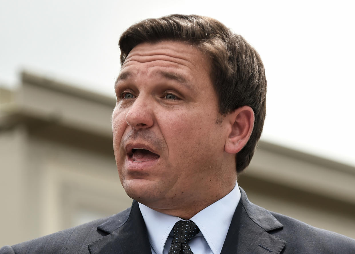 Florida Governor Ron DeSantis banned public school districts from requiring masks in classrooms. (Getty Images)