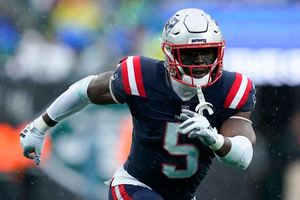 New England Patriots safety and former Paramus Catholic player Jabrill Peppers on special teams against the New York Jets in the second half. The Jets lose to the Patriots, 15-10, at MetLife Stadium on Sunday, Sept. 24, 2023, in East Rutherford.
