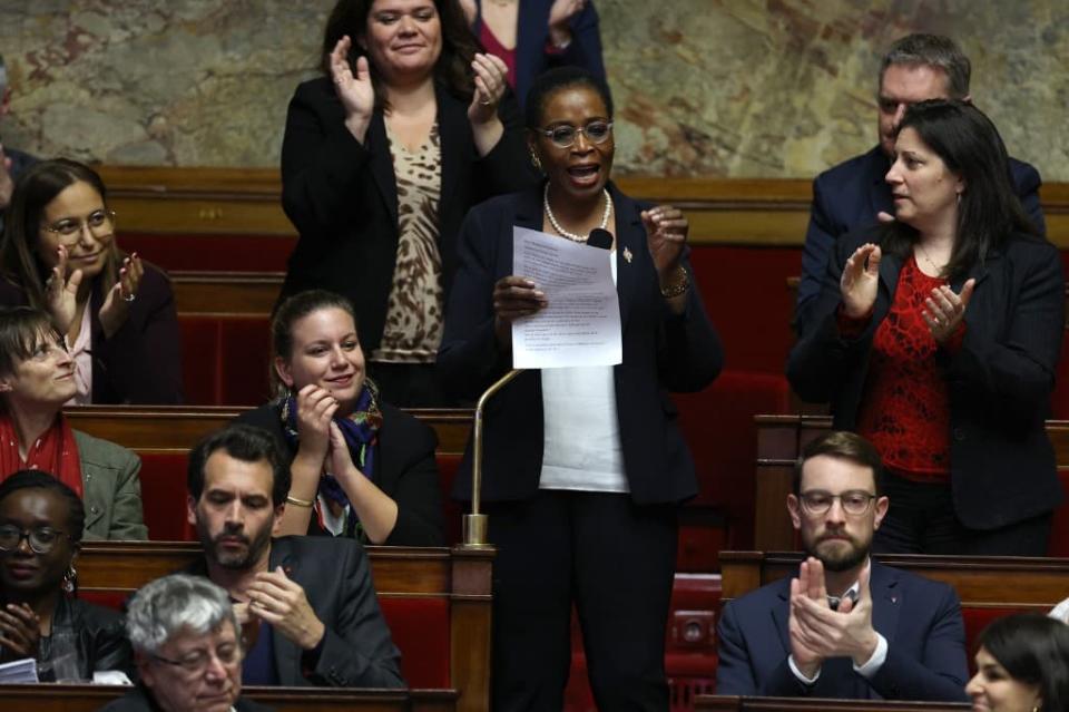 Rachel Kéké lors des questions au gouvernement à l'Assemblée nationale le 17 janvier 2023 - Thomas SAMSON / AFP