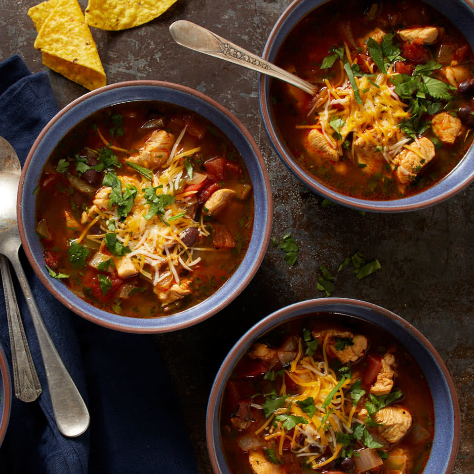 Pressure-Cooker Chicken Enchilada Soup