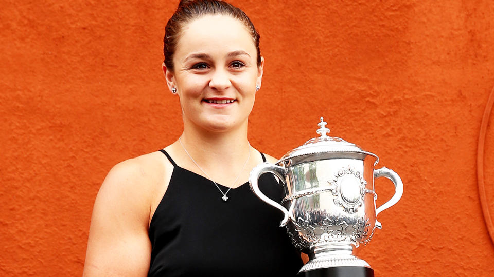 Ash Barty, pictured here after winning the French Open in 2019.