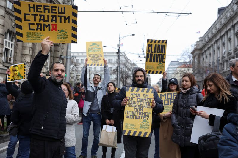 Protest against the replacement of two deputy prosecutors, in Belgrade