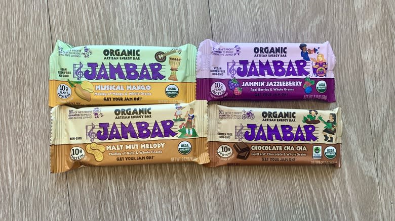 JamBar protein bars on table