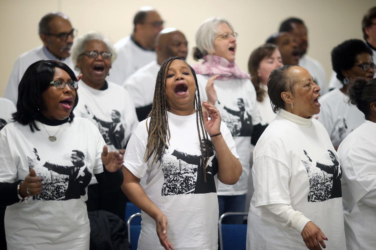 FILE — The MLK Community Choir performs at the 25th annual Reverend Dr. Martin Luther King, Jr. celebration at Presidents Hall at the Kitsap County Fairgrounds on Jan. 21, 2019.