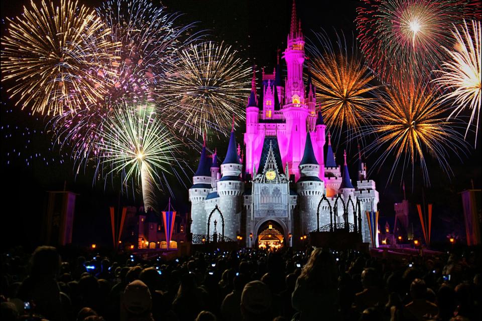 fireworks at Magic Kingdom Castle