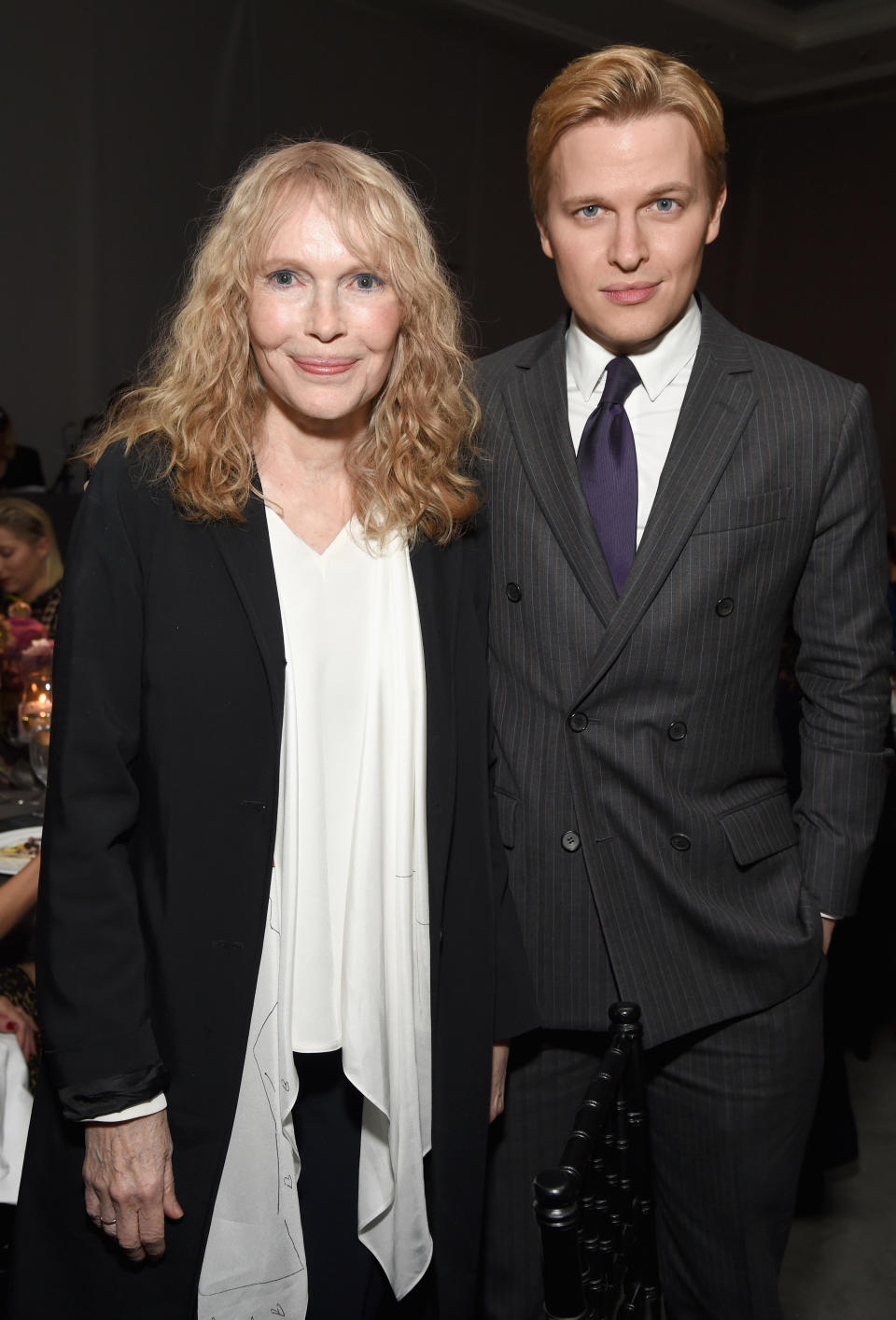 Mia Farrow and Ronan Farrow are pictured at Elle's 25th Annual Women In Hollywood Celebration event on October 15, 2018