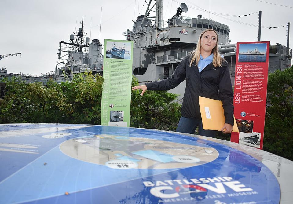 Sidney Boland of Somerset created a new reflection area at Battleship Cove to honor deceased service members and inform the public about the museum at the Battleship Cove memorial.