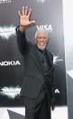 Morgan Freeman arrives at the New York City premiere of "The Dark Knight Rises" on July 16, 2012