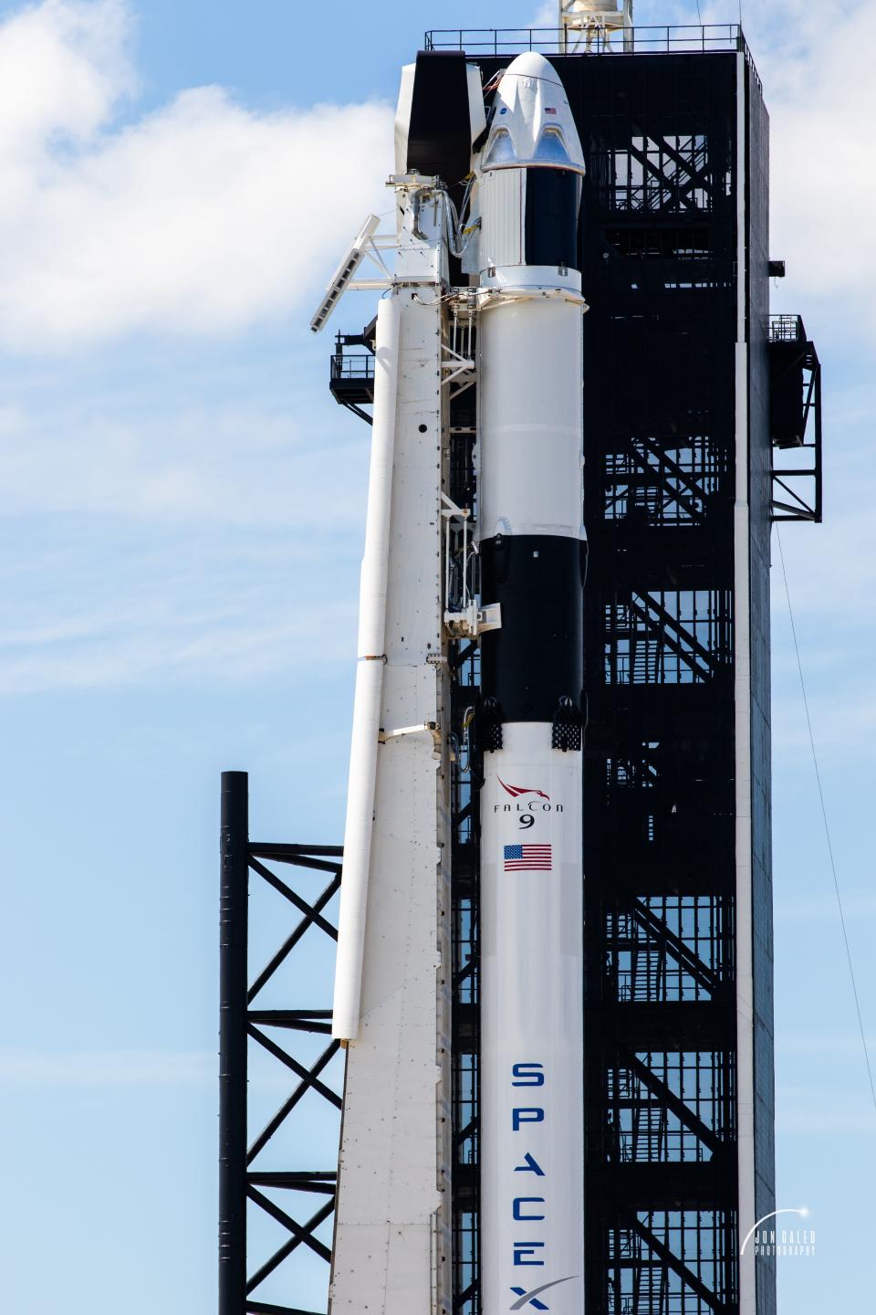 SpaceX Crew Dragon Demo 1 Unmanned Jan 17 2019. 
Picture taken by Jon Galed
