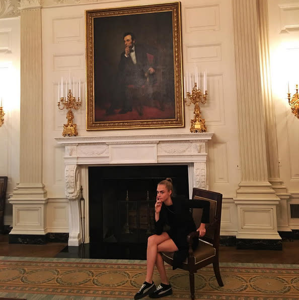 Cara Delevingne, at the White House: “Major bABE” -@caradelevingne