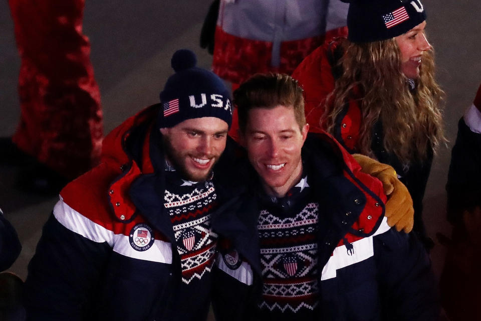 Snowboarder Shaun White and freestyle skiier Gus Kenworthy of&nbsp;Team USA.