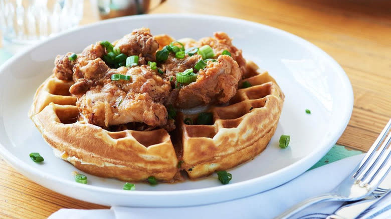 pinewood social chicken waffles