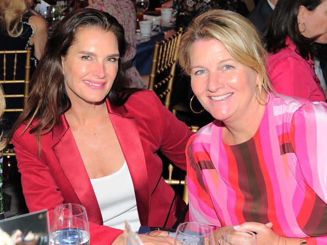 <p>Owen Hoffmann/Patrick McMullan/Getty</p> Brooke Shields and her sister Marina Purcell attend BCNY Annual Luncheon at 583 Park Avenue on April 3, 2019 in New York City.