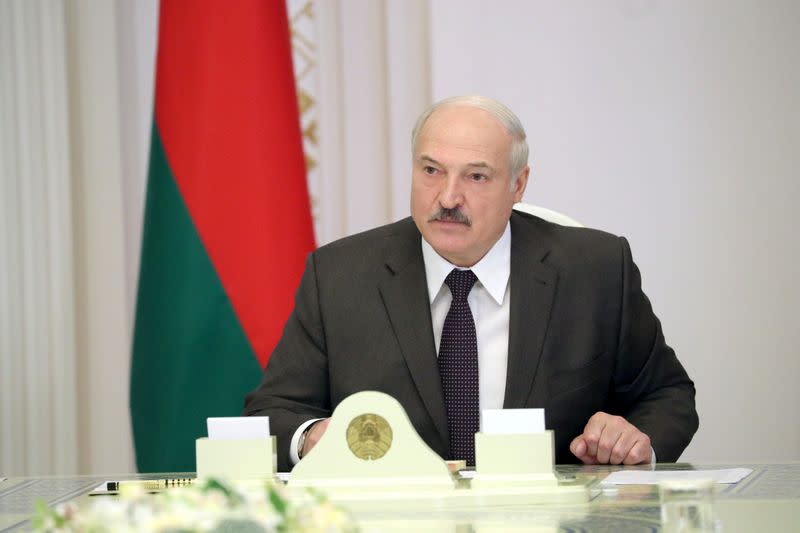 Belarusian President Lukashenko chairs a meetingin Minsk