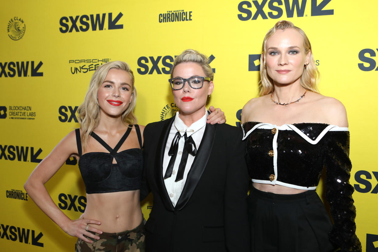 AUSTIN, TEXAS - MARCH 14: (L-R) Kiernan Shipka, Kathleen Robertson, and Diane Kruger attends the 