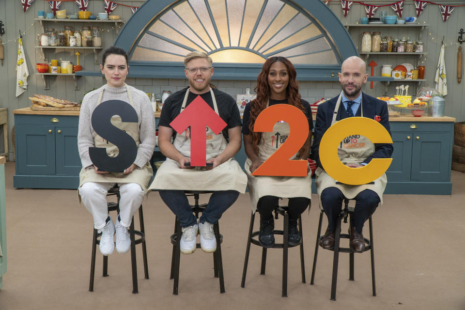 Daisy Ridley, Rob Beckett, Alexandra Burke and Tom Allen (Channel 4)