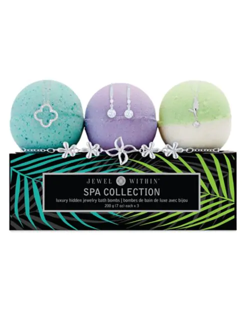 Spa Collection Hidden Jewelry 3-Piece Bath Bombs Gift Set